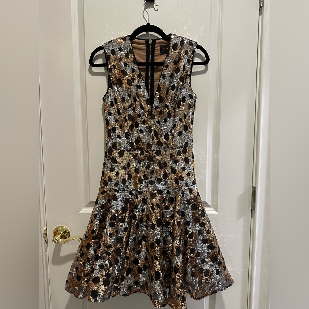 Bronx and Banco Sequin Mini Dress in Black and Silver